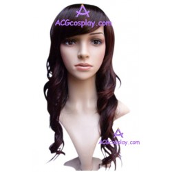 Fashion Women's Brown 56cm Long And Curly Wig cosplay wig