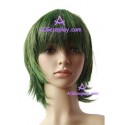 Green Black Short Curly Cosplay Wig