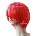 Unisex 40cm Red Short Straight Cosplay Wig