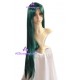 Women's 1m Black Green Long Straight Wig cosplay wig