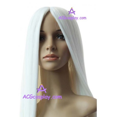 Women's 1m Pure White Long Straight Wig cosplay wig