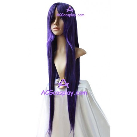 Women's 1m Purple Black Long Straight Wig cosplay wig