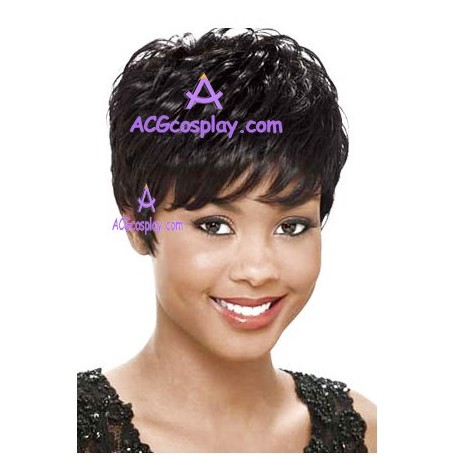 Women's 17cm Black Short Straight Fashion Wig cosplay wig