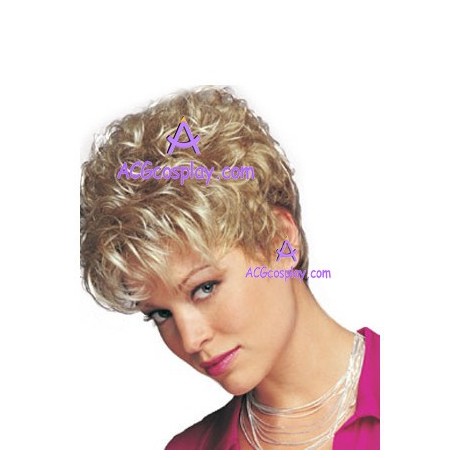 Women's 17cm Blond Short Curly Fashion Wig cosplay wig