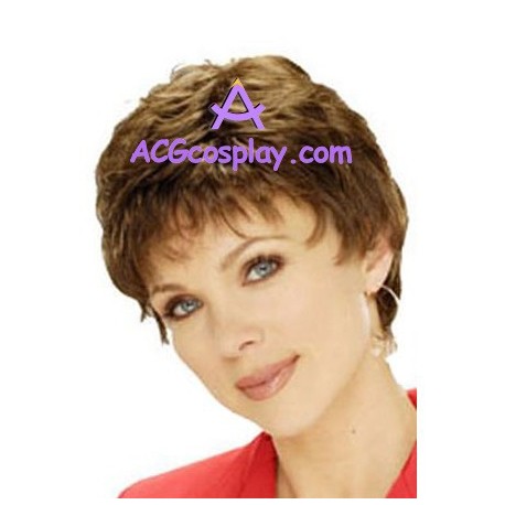 Women's 17cm Brown Short Curly Fashion Wig cosplay wig