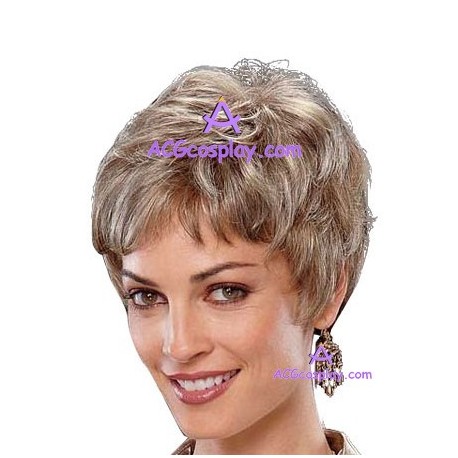 Women's 18cm Brown Short Curly Fashion Wig style1 cosplay wig