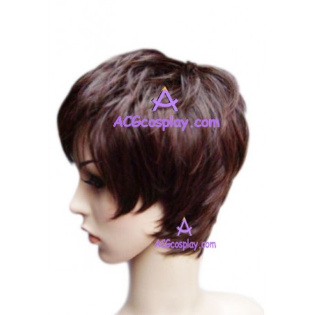 Women's 18cm Dark Brown Short Curly Wig cosplay wig