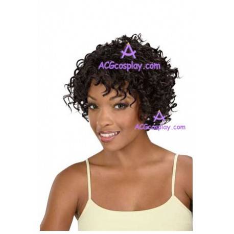 Women's 20cm Black Short Curly Fashion Wig cosplay wig