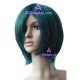 Women's 40cm Blue Green Short Straight Cosplay Wig