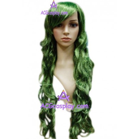 Women's 100cm Green Long Curly Fashion Wig cosplay wig