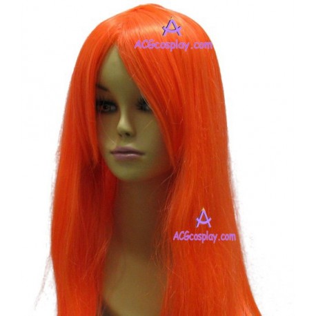 Women's 100cm Orange Short Straight Cosplay Wig