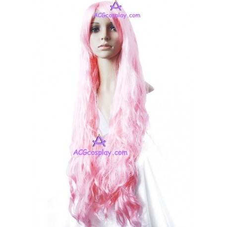 Women's 100cm Pink Long Curly Cosplay Wig