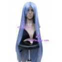 Women's 100cm White Blue Long Straight version1 Cosplay Wig