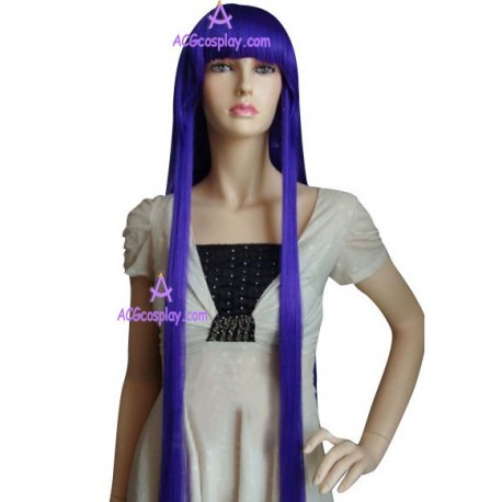 Women's 110cm Purple Long Straight Fashion Wig cosplay wig