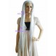 Women's 110cm White Long Straight Fashion Wig cosplay wig