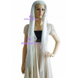 Women's 110cm White Long Straight Fashion Wig cosplay wig