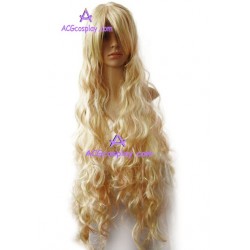 Women's 120cm Pink Blond Long Curly Cosplay Wig