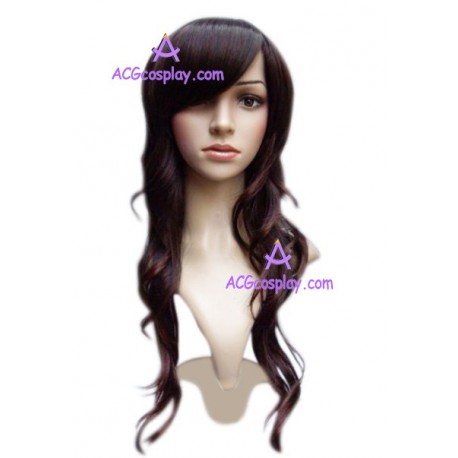 Women's Brown 54cm Long Curly Wig version1 cosplay wig