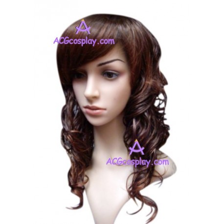 Women's Brown 54cm Long Curly Wig version2 cosplay wig