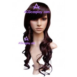 Women's Brown 54cm Long Wavy Wig cosplay wig