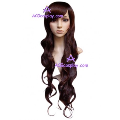 Women's Brown 61cm Long Natural Wavy Wig cosplay wig