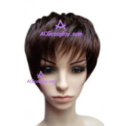 Women's Brown Black 8cm Short Wig cosplay wig