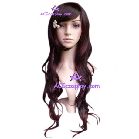 Women's Brownish Black 58cm Long Wavy Wig cosplay wig