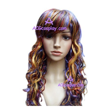 Women's Colorful 54cm Long Curly Wig cosplay wig