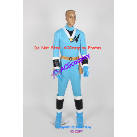 Power rangers Saizou ninja blue ranger Kaku ranger cosplay costume with real boots