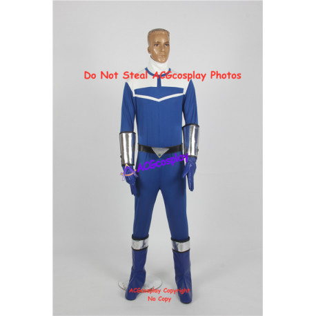 Power rangers blue time force ranger lucas blue ranger cosplay costume include boots covers