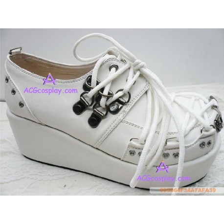 Japanese pop Punk chalaza LOLITA white princess leisure shoes version5 lolita shoes boots