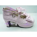 Pink lace clasp princess shoes lolita shoes boots cosplay shoes