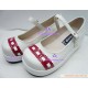 Red and white lace clasp princess shoes version2 lolita shoes boots cosplay shoes