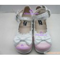 Red and white lace clasp princess shoes version3 lolita shoes boots cosplay shoes