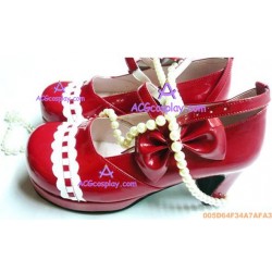 Red clasp princess shoes lolita shoes boots cosplay shoes