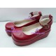 Red round head wedges princess shoes lolita shoes boots cosplay shoes