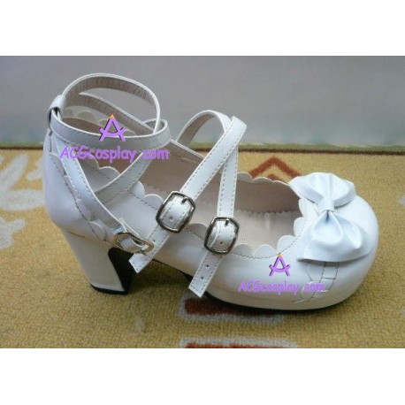 Round head bowknot lace clasp princess shoes lolita shoes boots cosplay shoes