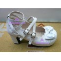 Round head bowknot lace clasp princess shoes lolita shoes boots cosplay shoes