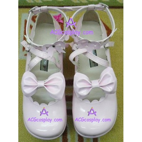 Round head pink lace clasp princess shoes lolita shoes boots cosplay shoes