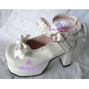 Thick soles bowknot white princess shoes lolita shoes boots cosplay shoes