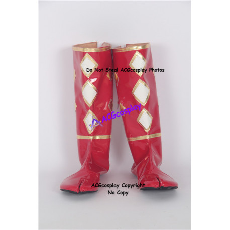 Power Rangers Red Ninjetti Ranger Cosplay Shoes boots