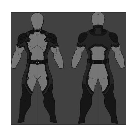 Commission Rquest Deadpool Suit Jumpsuit Cosplay Costume include Headmask Light grey version