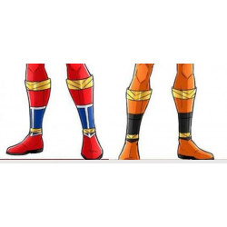 Commission Request Cosplay boots shoes Orange and Red set Shoes