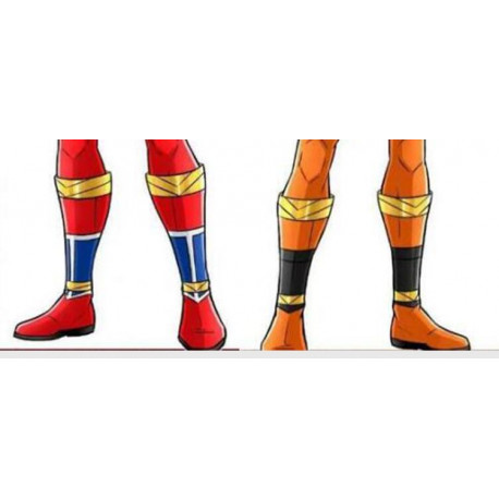 Commission Request Cosplay boots shoes Orange and Red set Shoes