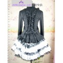 Gothic lolita dress black shirt white skirt with lace