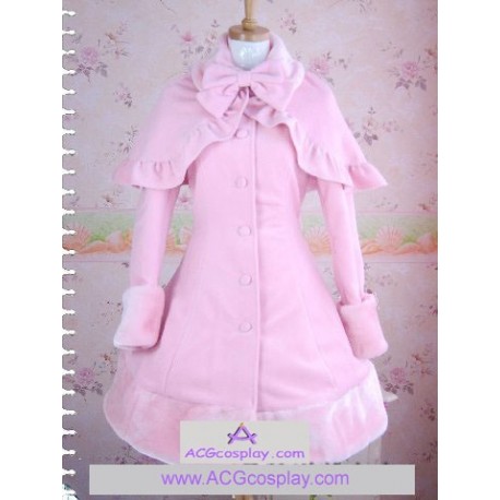 Gothic lolita dress pink  winter dress make to order