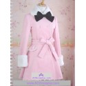 Gothic lolita dress pink color winter dress