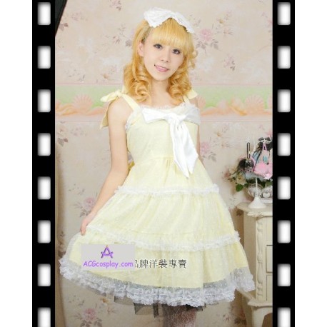 Lolita dress layered skirt yellow color