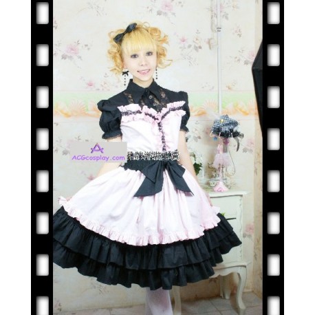 Pink and black lolita dress