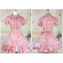 Red checked fabric lolita skirt dress